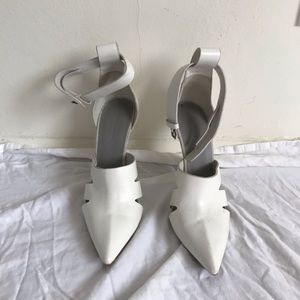 Alexander Wang Joan leather white ankle strap pump
